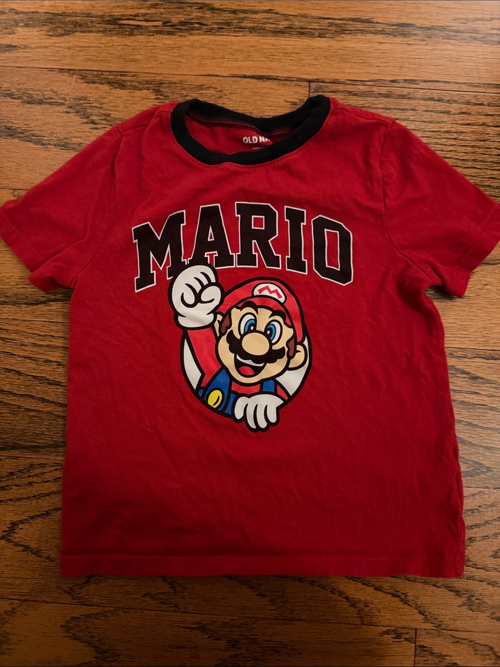 Old Navy Red Mario Short-Sleeve Graphic Tee and black short